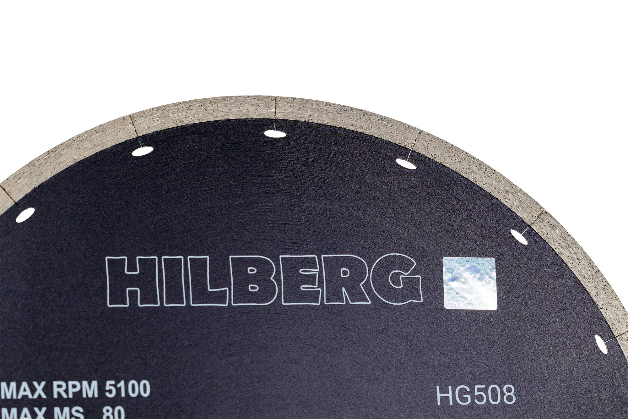 Алмазный диск Hilberg Graphite 300×32 мм, артикул HG508 — режущая кромка крупным планом