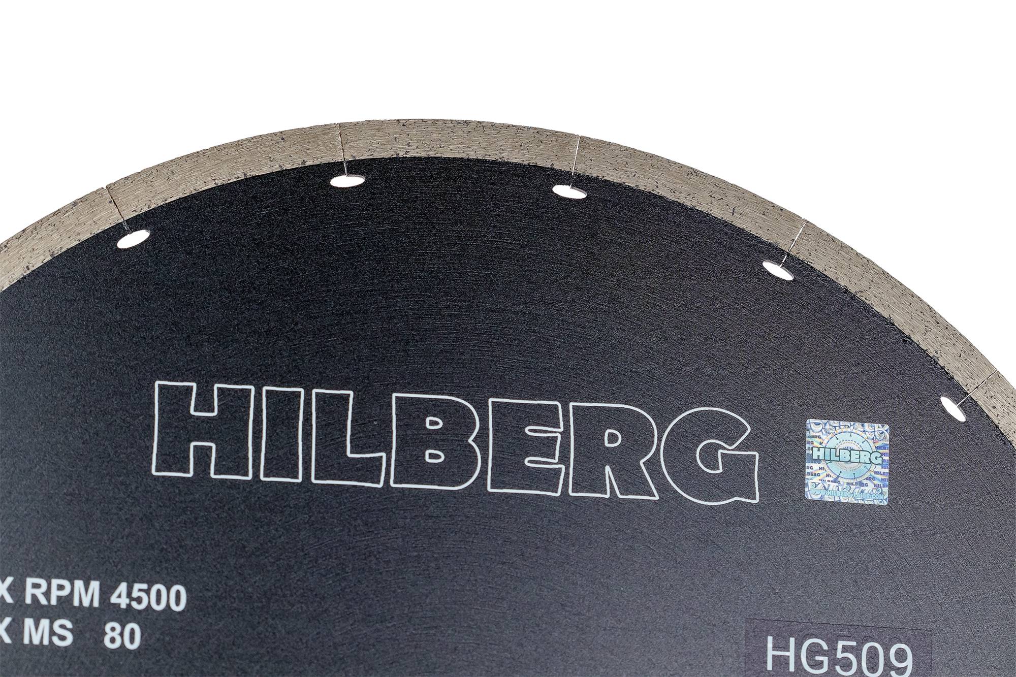 Алмазный диск Hilberg Graphite 350×25,4 мм, артикул HG509 — режущая кромка крупным планом