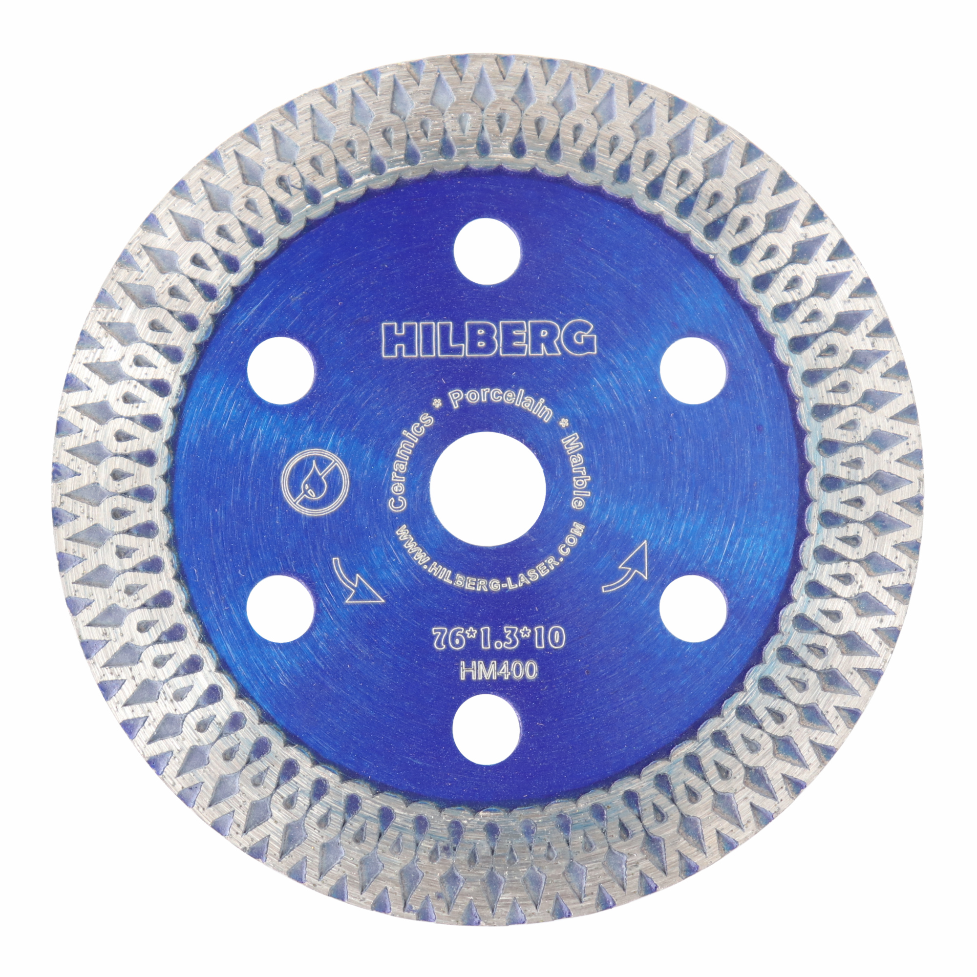Алмазный диск Hilberg Hard Materials X-type 76 × 10 мм, HM400 — диск с маркировкой