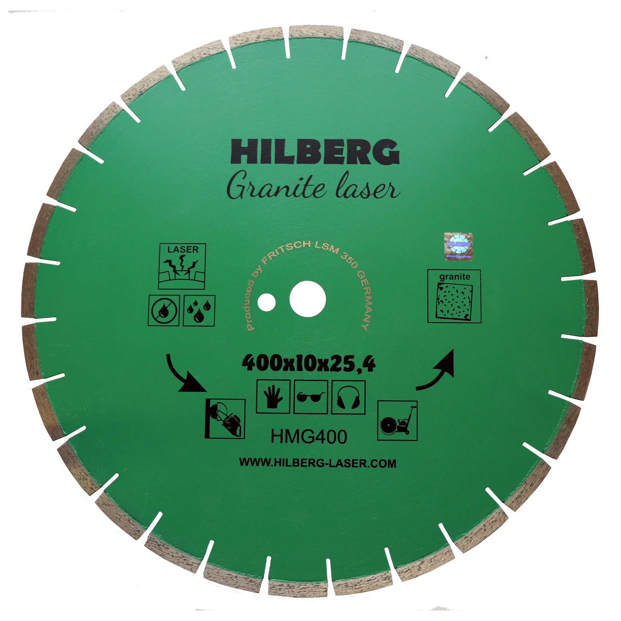 Алмазный диск Hilberg Granite Laser 400 × 25,4 мм, HMG400 — общий вид диска