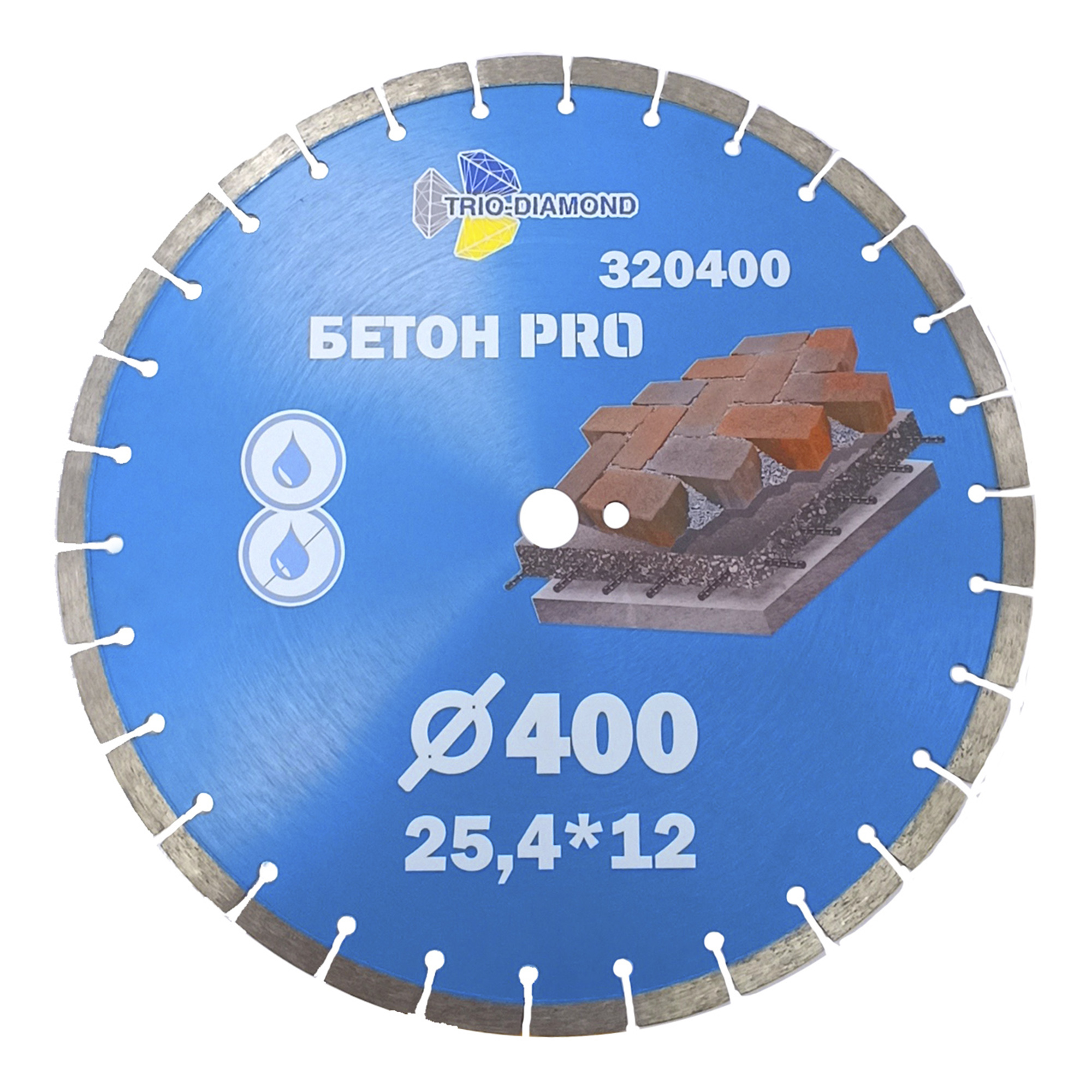 Алмазный диск Trio-Diamond Бетон Pro 400 × 25,4 мм, 320400 — общий вид диска