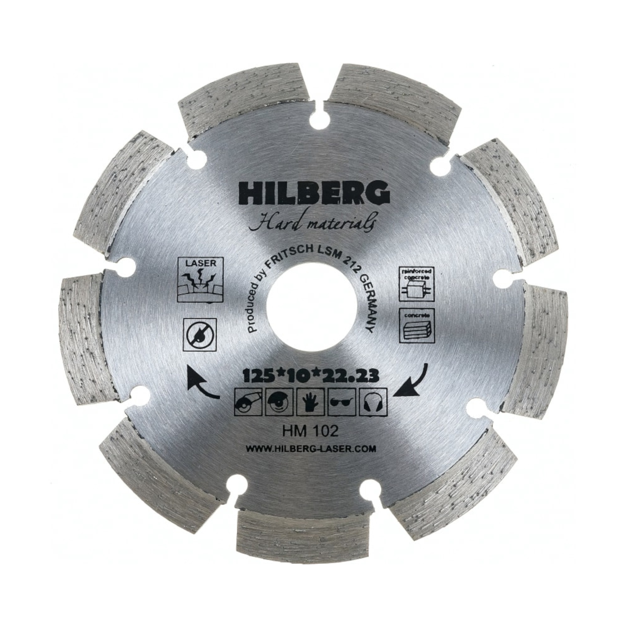 Алмазный диск Hilberg Hard Materials Laser 125 × 22,23 мм, HM102 — общий вид диска