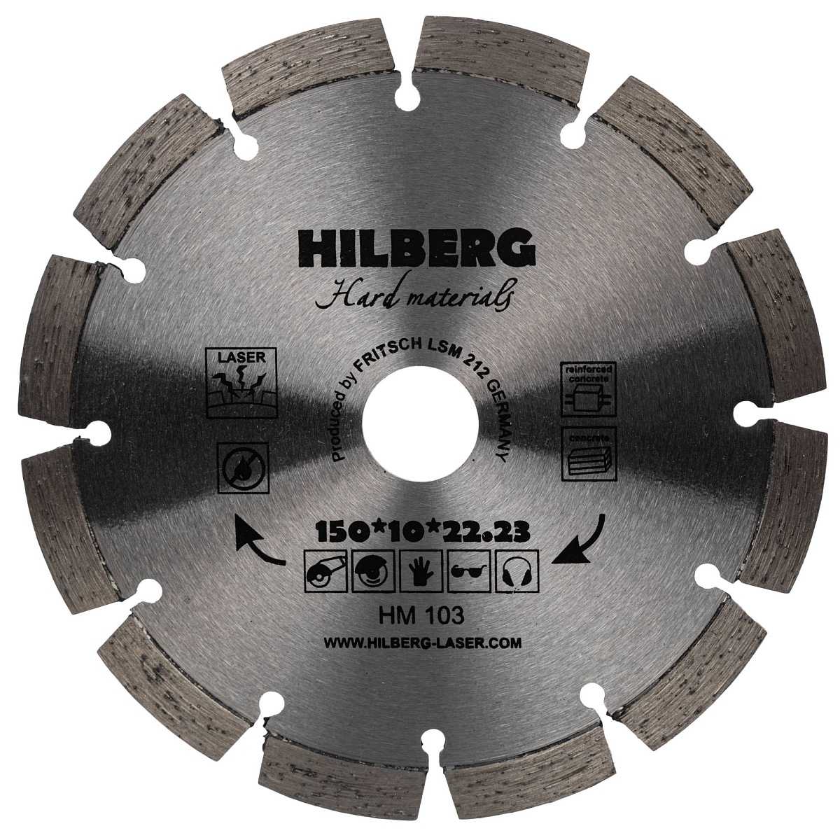Алмазный диск Hilberg Hard Materials Laser 150 × 22,23 мм, HM103 — общий вид диска