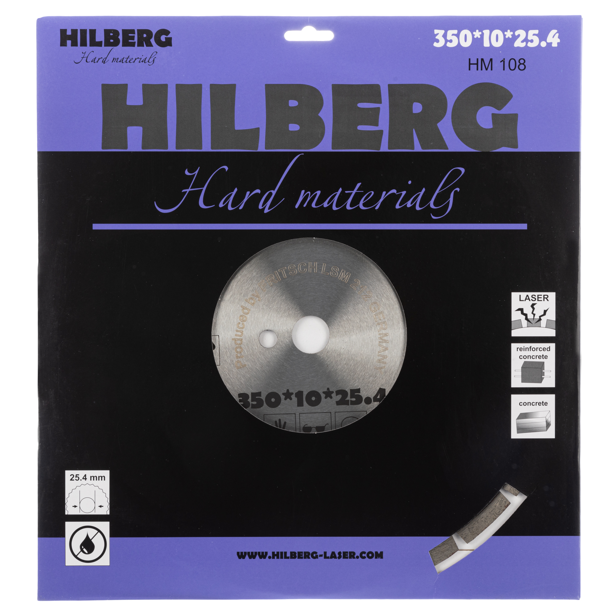 Алмазный диск Hilberg Hard Materials Laser 350 × 25,4 мм, HM108 — дополнительное фото 2