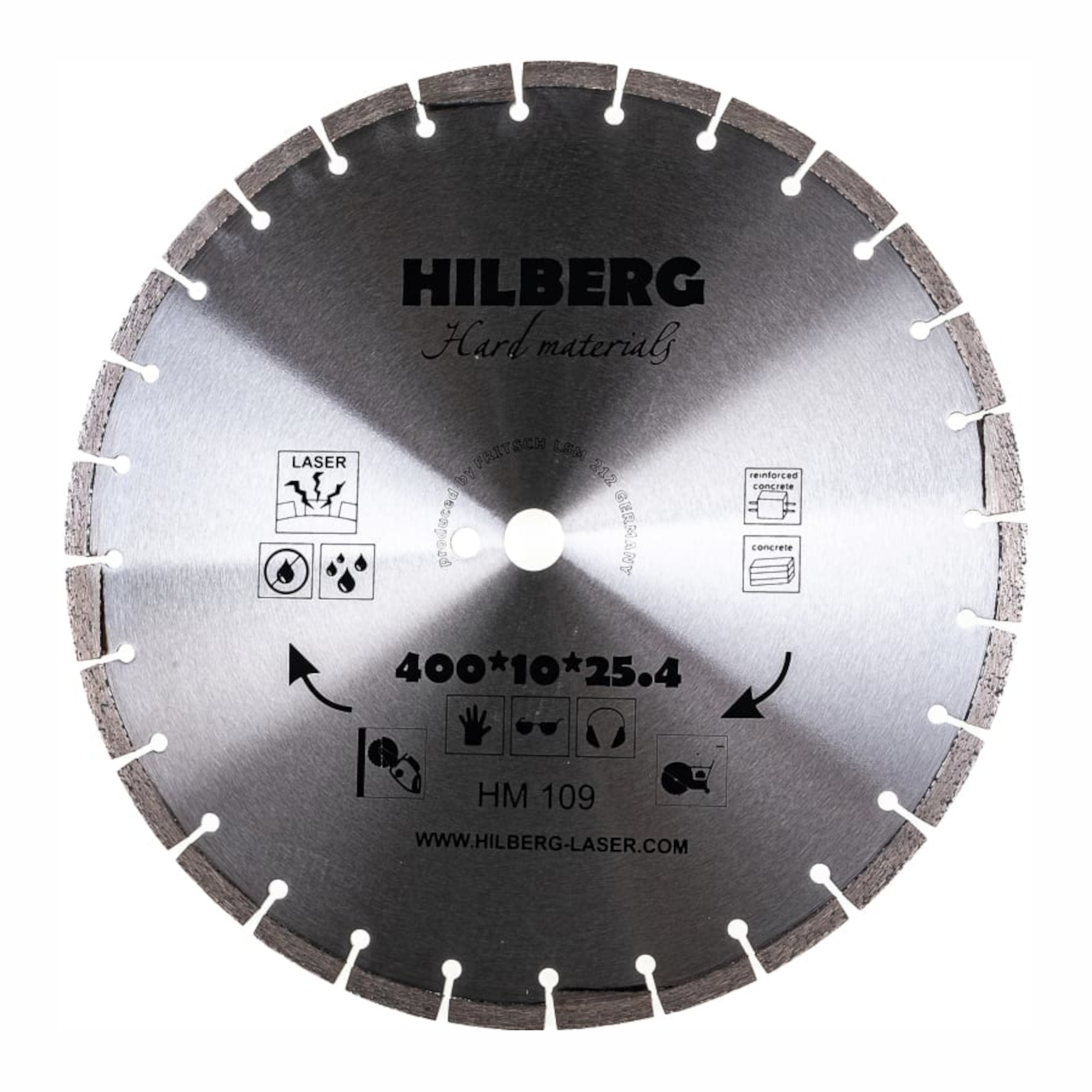 Алмазный диск Hilberg Hard Materials Laser 400 × 25,4 мм, HM109 — общий вид диска