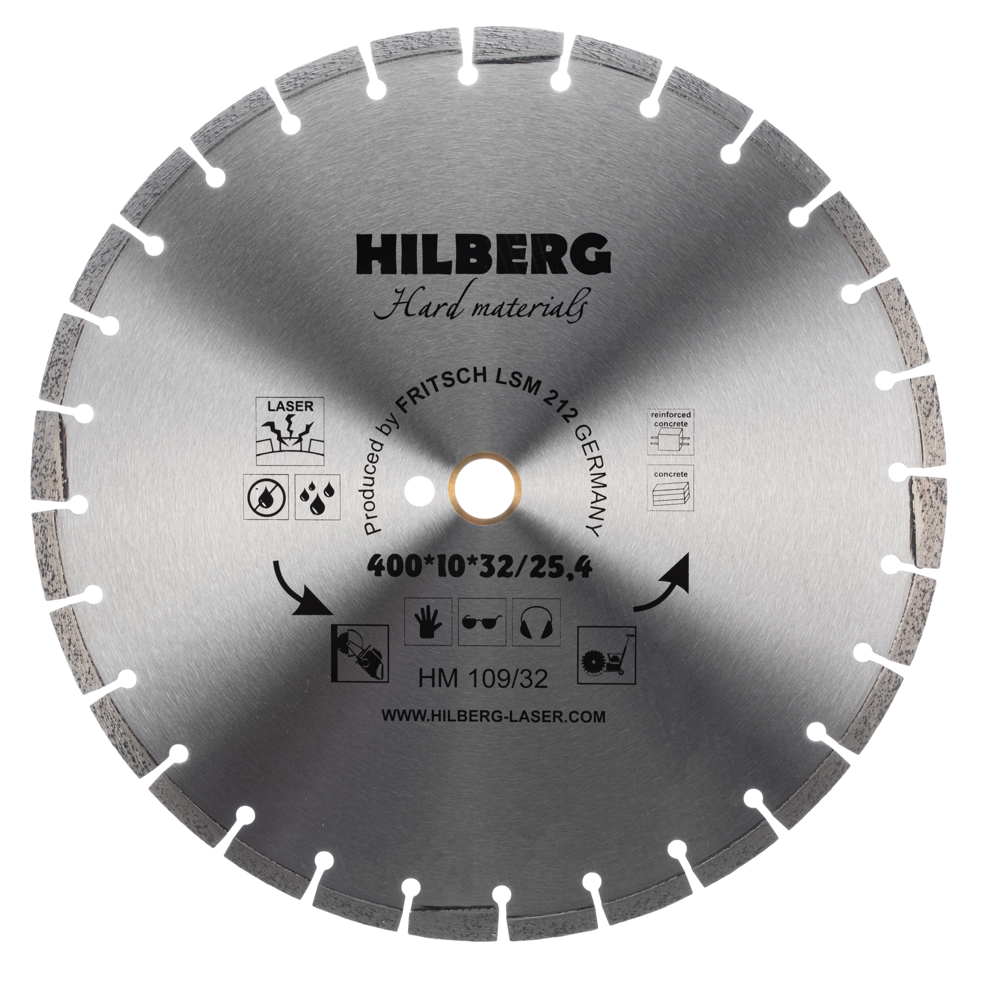 Алмазный диск Hilberg Hard Materials Laser 400 × 32 мм, HM109/32 — общий вид диска