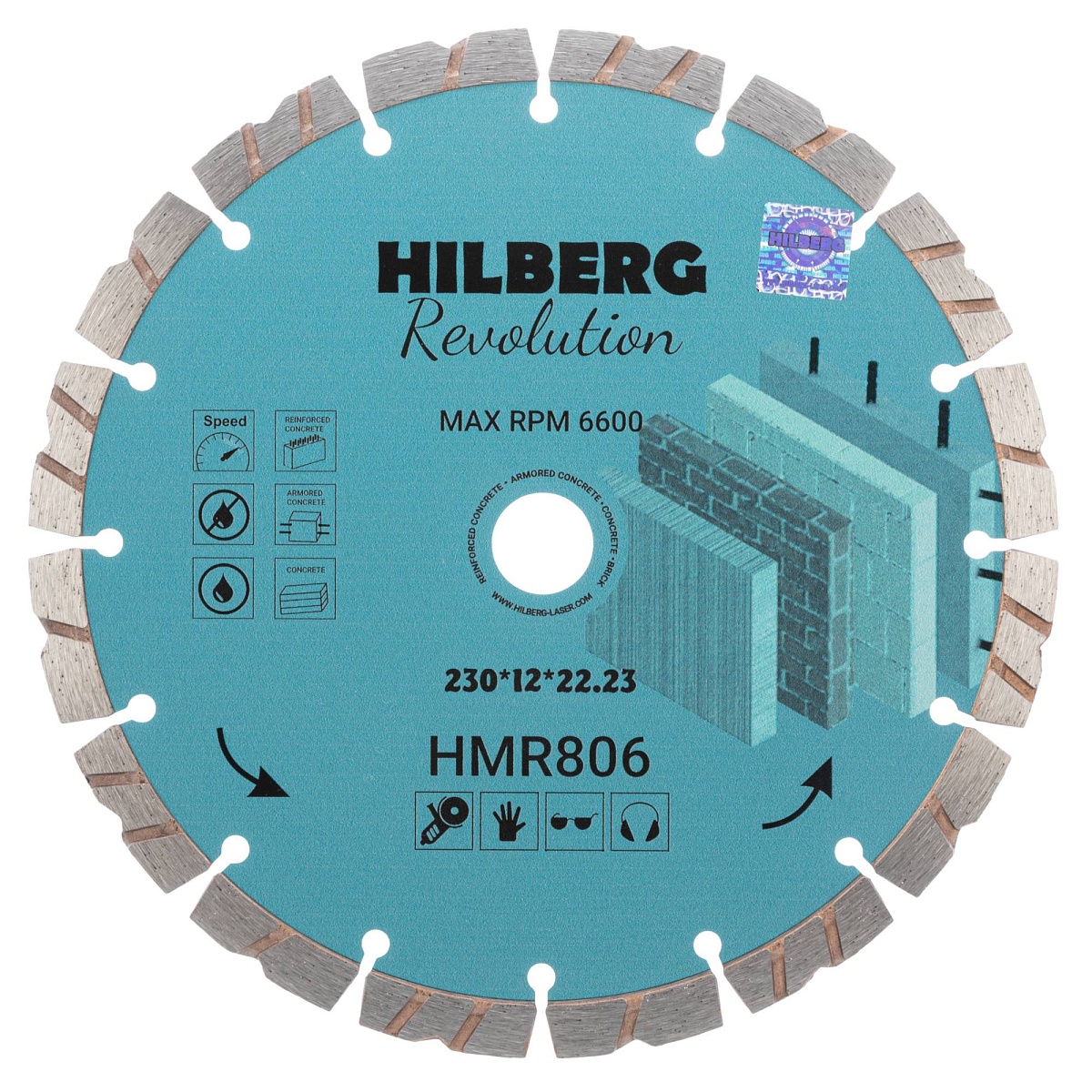 Алмазный диск Hilberg Revolution 230 × 22,23 мм, HMR806 — общий вид диска