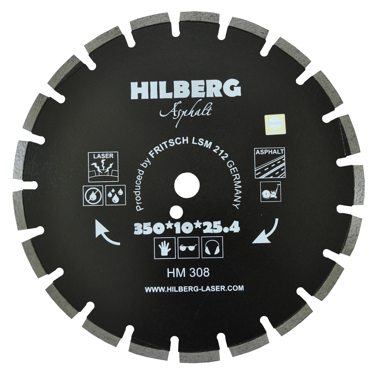 Алмазный диск Hilberg Hard Materials Laser Asphalt 350 × 25,4 мм, HM308 — общий вид