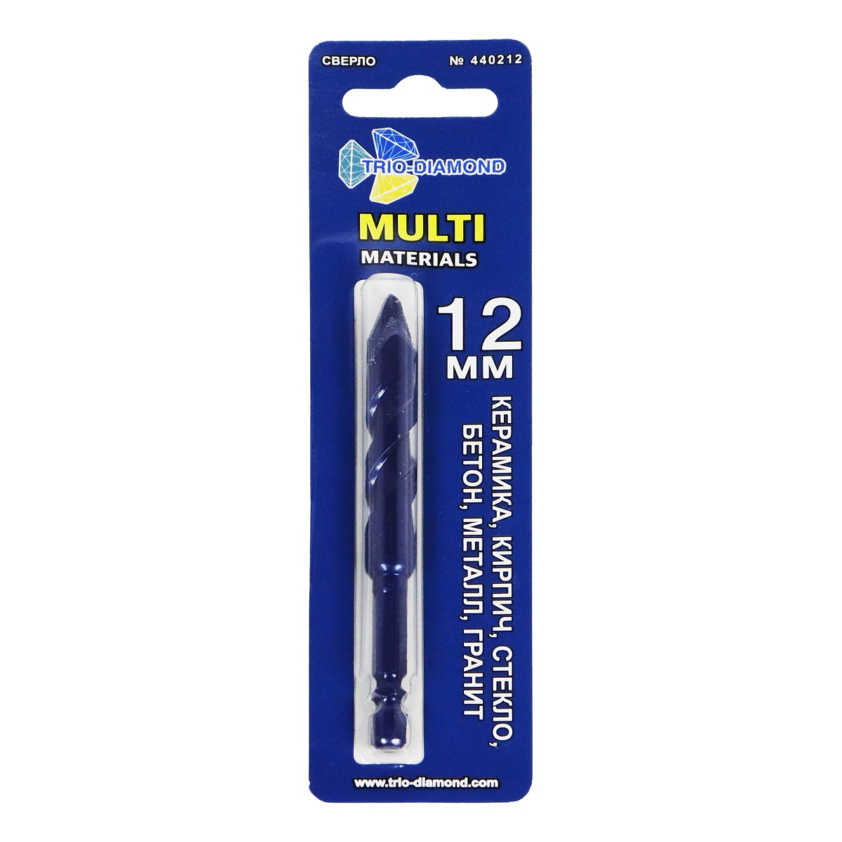 Сверло Trio-Diamond Multi Materials, 12 мм, 440212 — упаковка с артикулом и диаметром