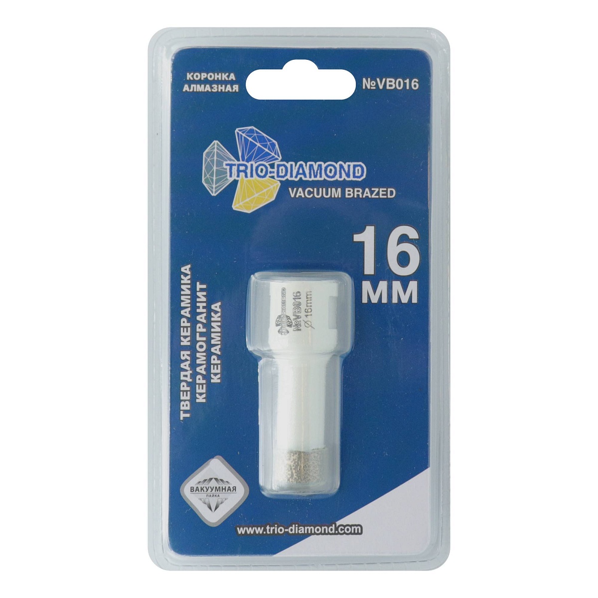 Trio-Diamond VB016, 16 мм — коронка в упаковке